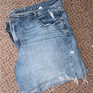 Distressed Denim Skirt